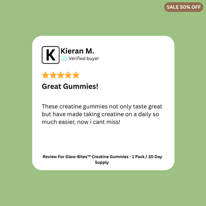 Glow-bites™ Creatine Gummies-Blueberry Boost (5000mg)