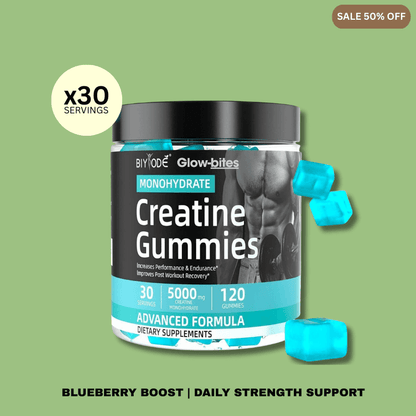 Glow-bites™ Creatine Gummies-Blueberry Boost (5000mg)