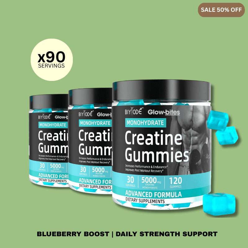 Glow-bites™ Creatine Gummies-Blueberry Boost (5000mg)
