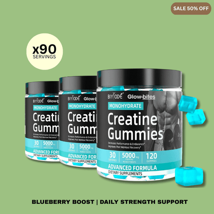 Glow-bites™ Creatine Gummies-Blueberry Boost (5000mg)